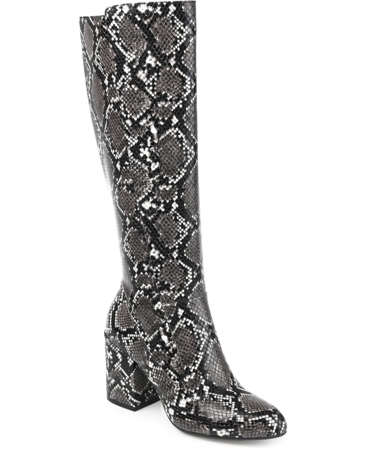 Journee Tavia Womens Faux Snakeskin Knee-High Boots Product Image