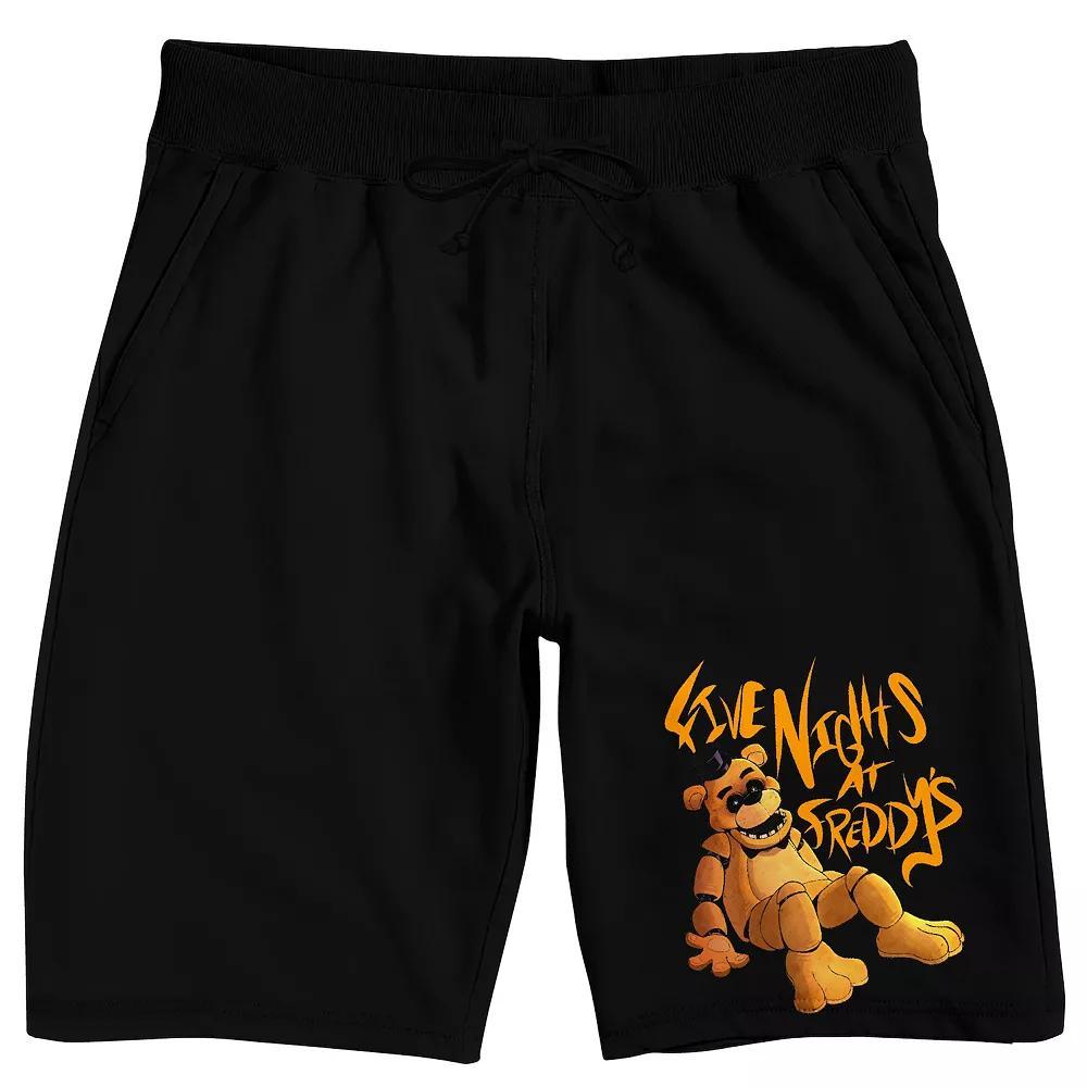 Men's Original & Unrestored Five Nights at Freddy Pajama Shorts, Size: Small, Black Product Image