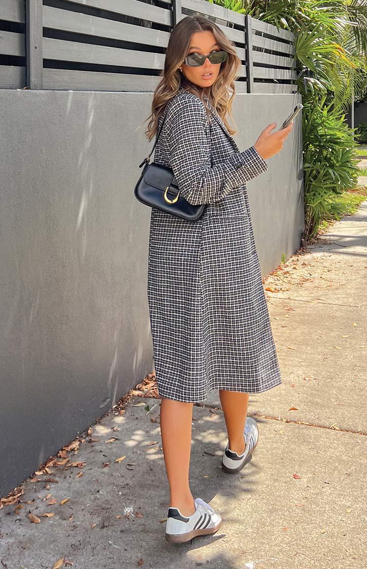 Twilight Grey Plaid Coat Product Image