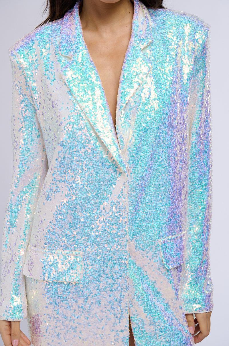 BOYFRIEND SEQUIN BLAZER IN PINK Product Image