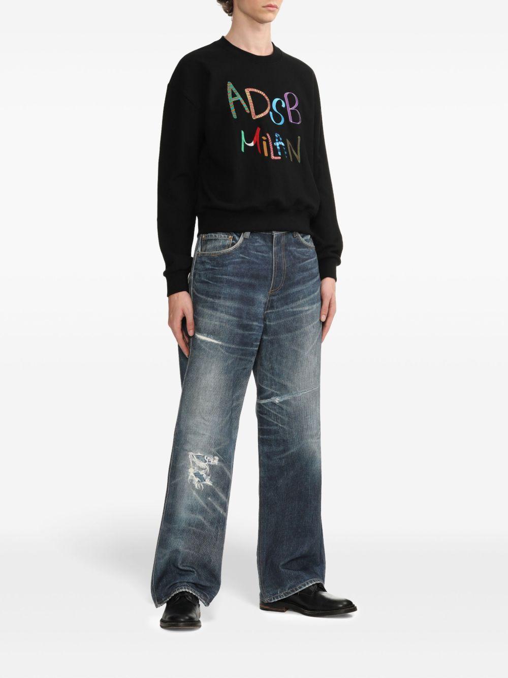logo-patch wide-leg jeans  Product Image