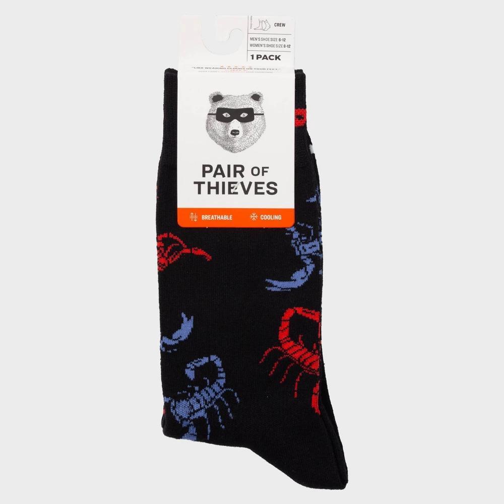 Pair of Thieves Mens Crew Socks - Black 6-12 Product Image