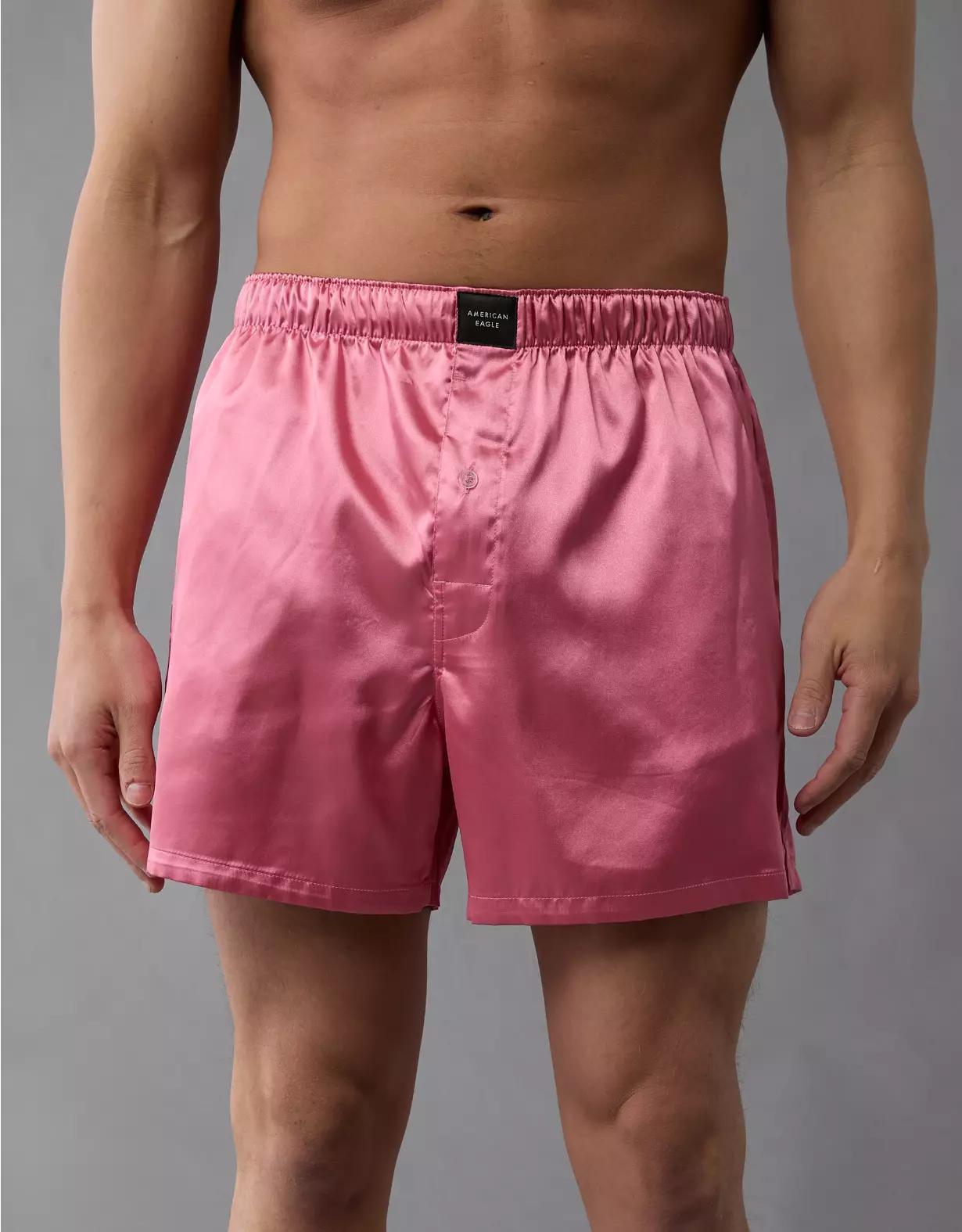 AEO Men's Solid Satin Pocket Boxer Short Product Image