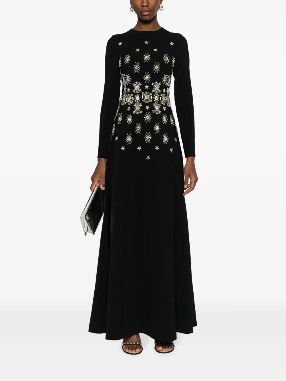 crystal-embellished crepe gown Product Image