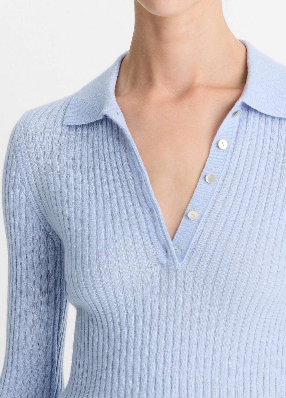 Womens Cashmere-Blend Polo Sweater, Kyanite, Size XL Vince Product Image