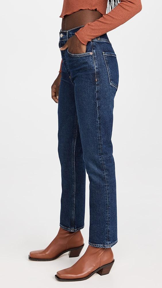 AGOLDE Riley Long High Rise Straight Jeans | Shopbop Product Image