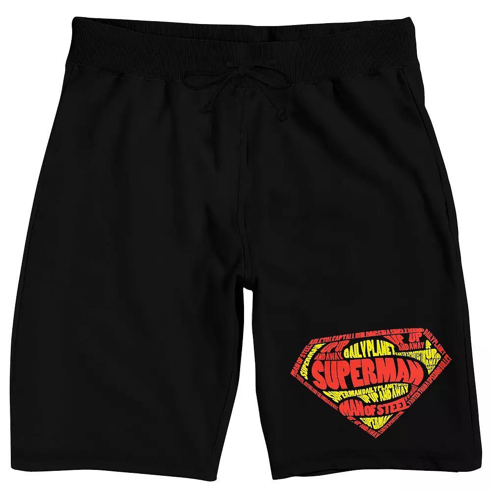 Men's Superman Classic Logo Sleep Shorts, Size: XXL, Black Product Image