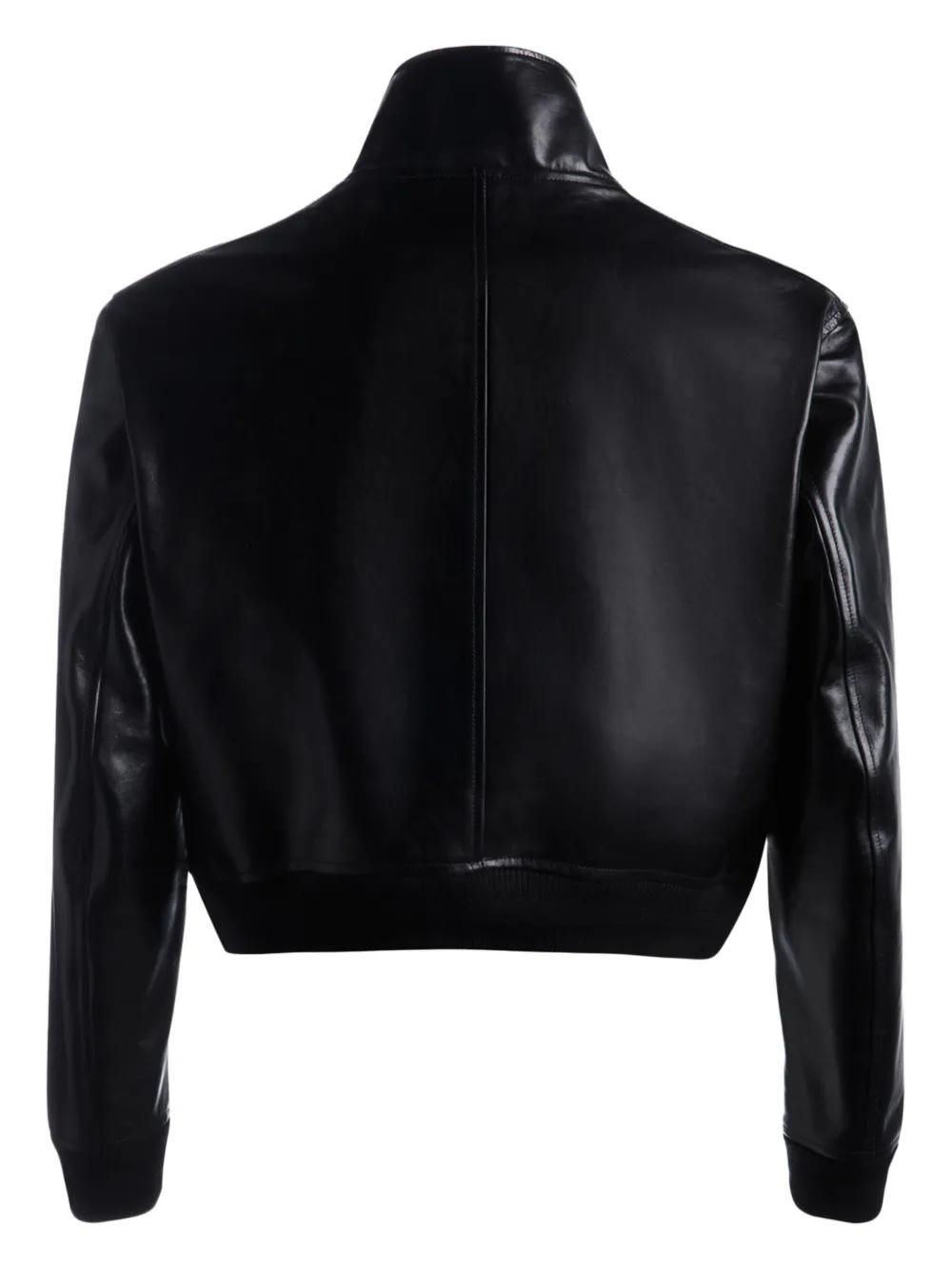 cropped leather jacket Product Image