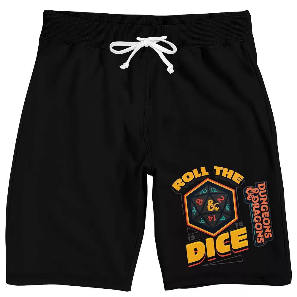 Men's Dungeons & Dragons "Roll the Dice" 9" Sleep Shorts, Size: Small, Black Product Image