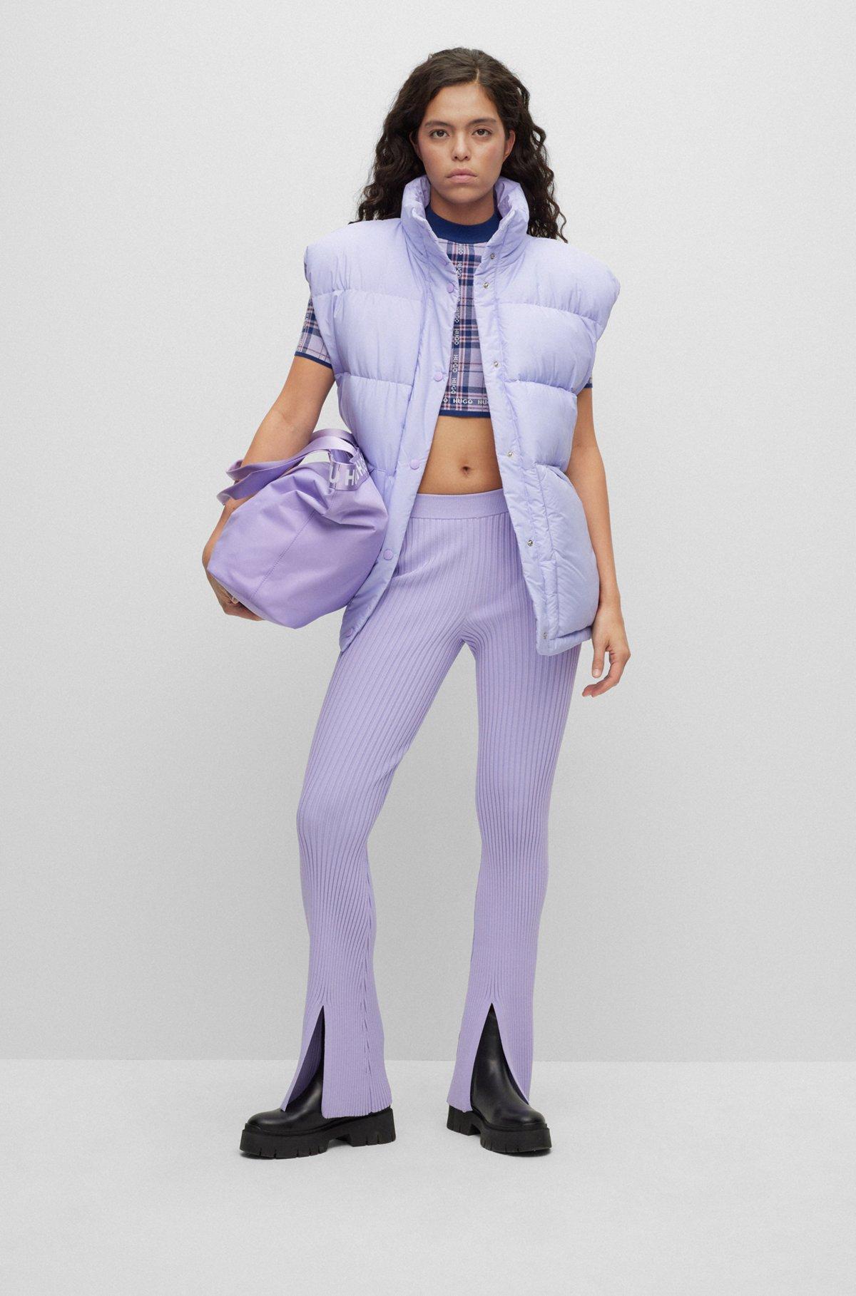 Short-sleeved cropped sweater with logo check Product Image