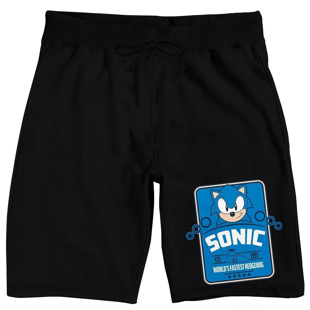 Men's Sonic The Hedgehog "World's Fastest" Pajama Shorts, Size: Small, Black Product Image