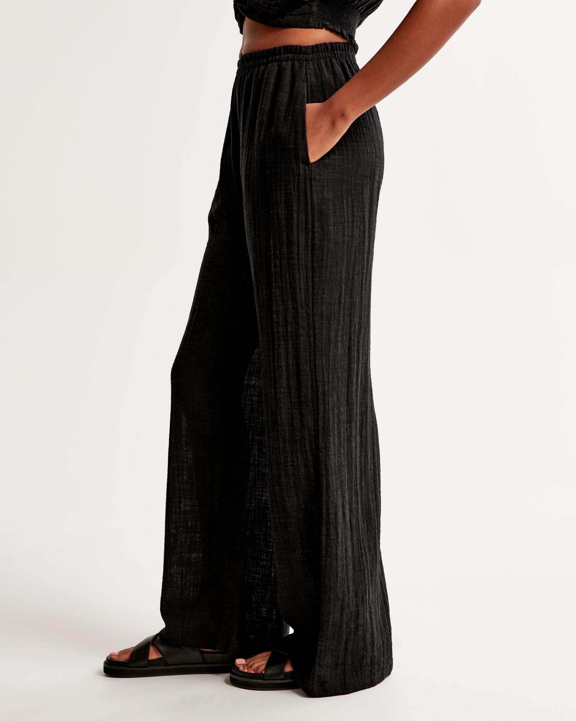 Crinkle Textured Pull-On Pant Product Image