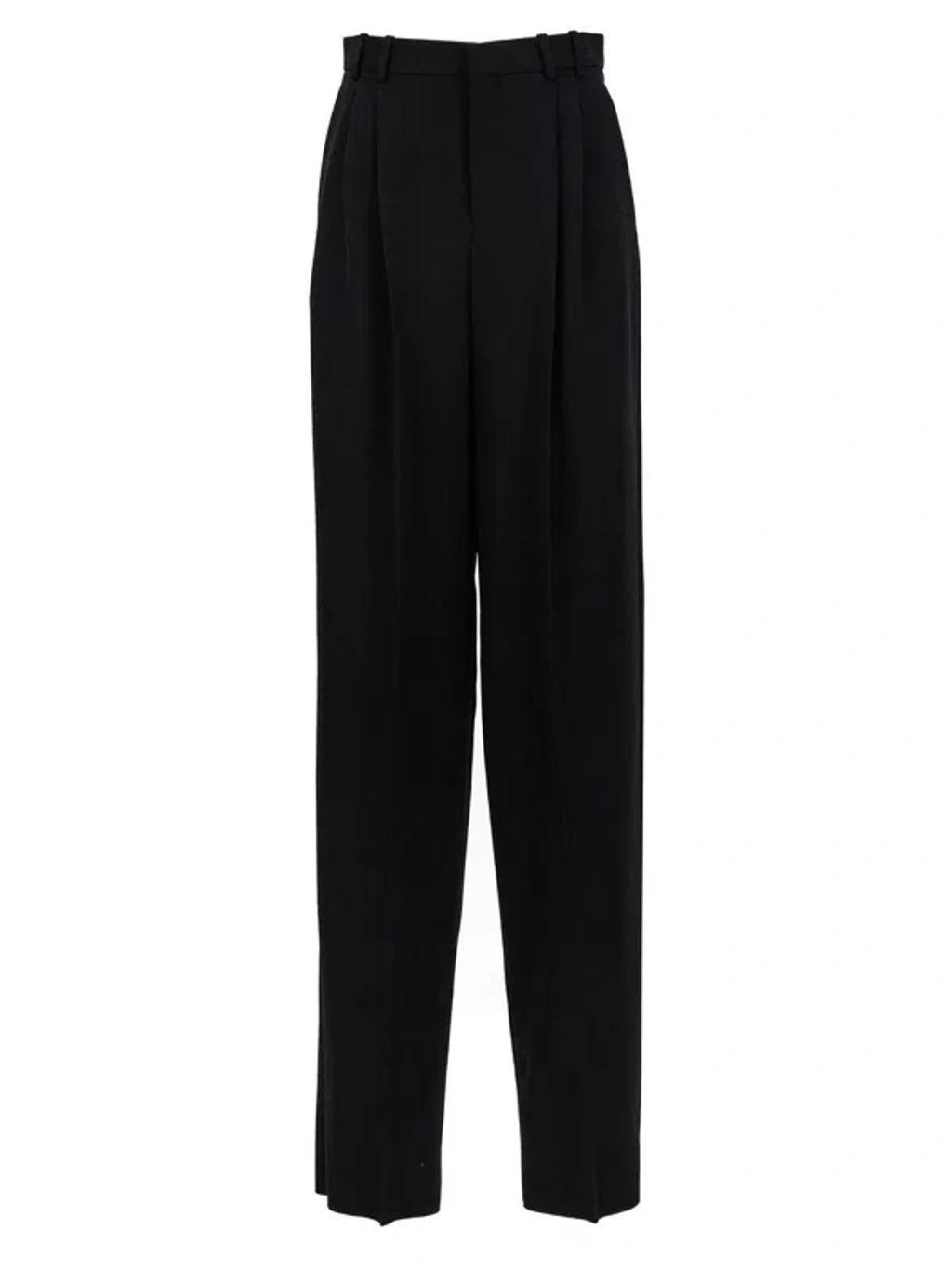 Pintuck Double Waistband High-Rise Pants Product Image