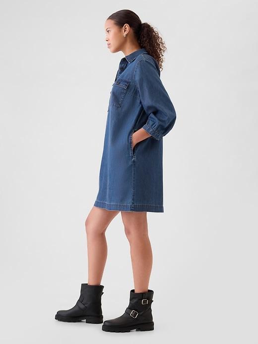 Denim Utility Mini Shirtdress Product Image