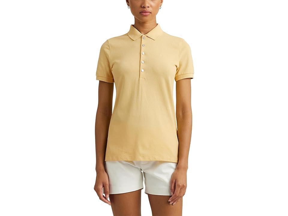 Lauren Ralph Lauren Pique Polo Shirt (Primrose ) Women's Clothing Product Image