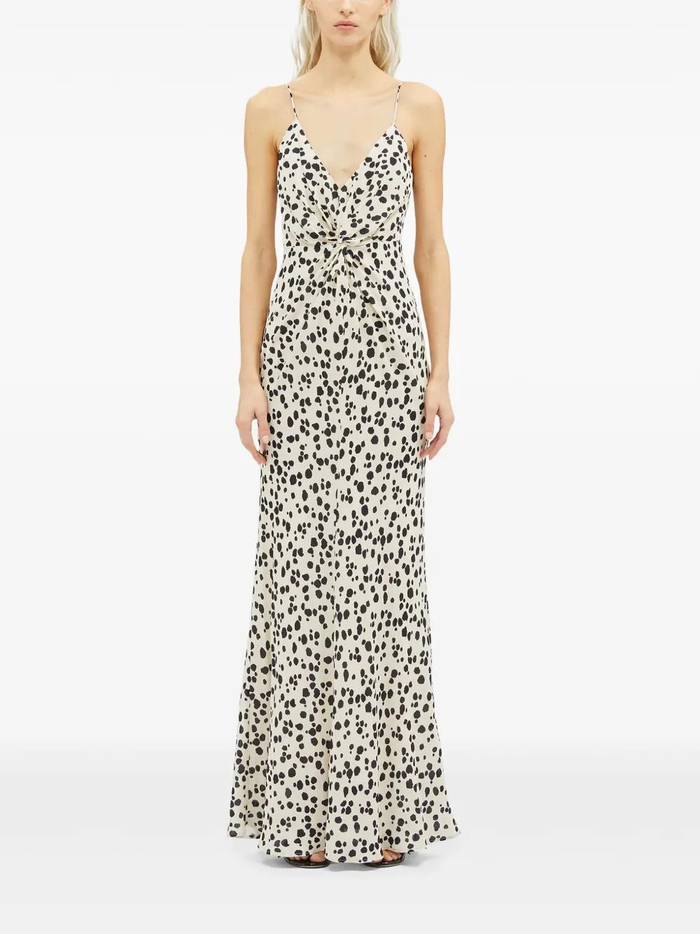 MSGM Maxikleid Mit Punkte-print In Weiss Product Image