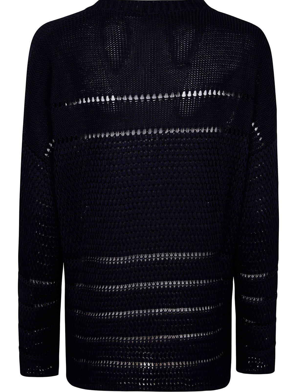 ALBERTA FERRETTI Open-knit Sweater In Blue Product Image