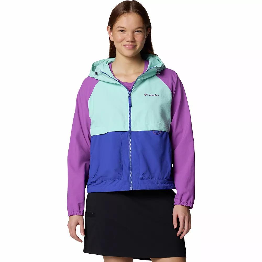 Women's Columbia Spire Valley Omni-SHIELD™ Windbreaker Jacket, Size: XXL, Clematis Blue Spray Product Image