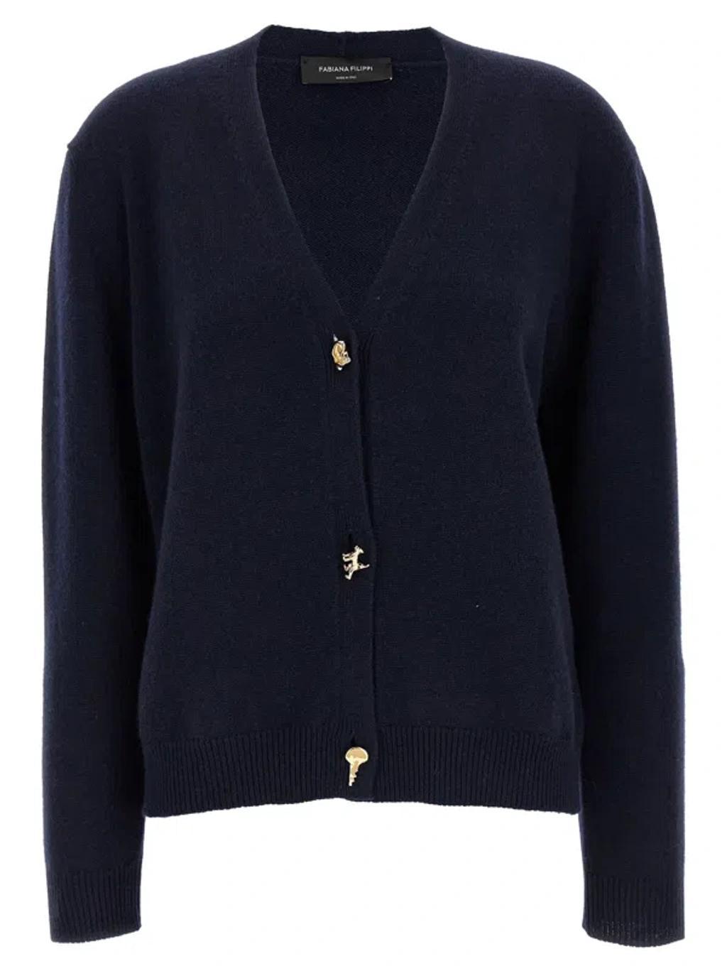 FABIANA FILIPPI Blue Fabula Button Cardigan Product Image