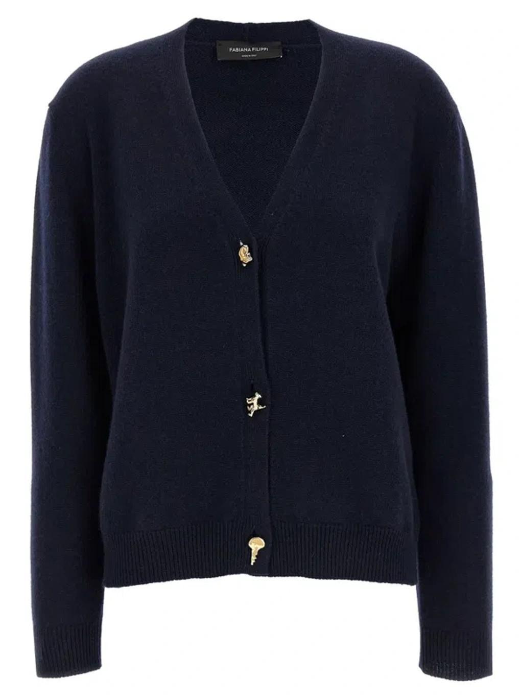 FABIANA FILIPPI Blue Fabula Button Cardigan Product Image