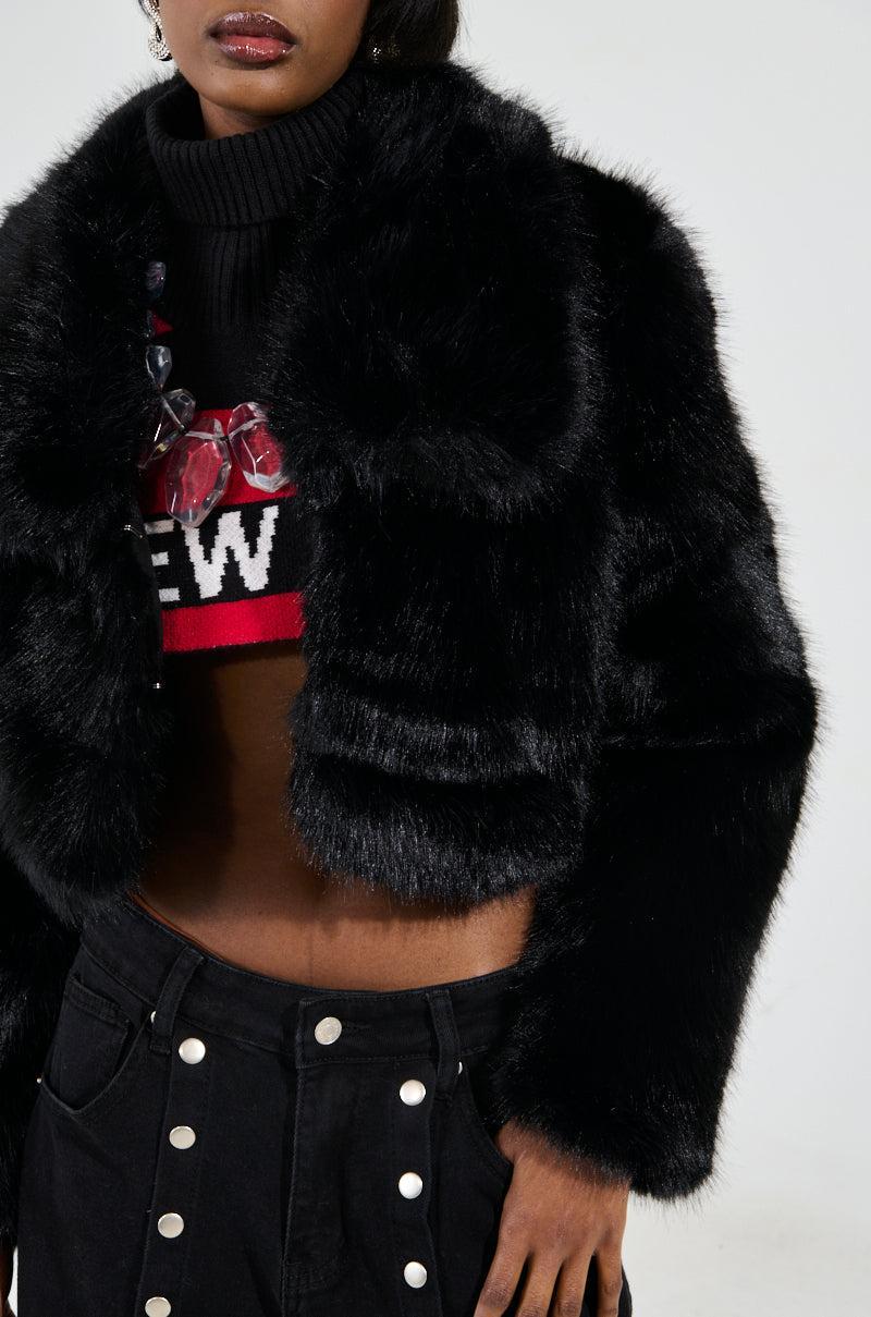 CADENCE FAUX FUR IN BLACK Product Image