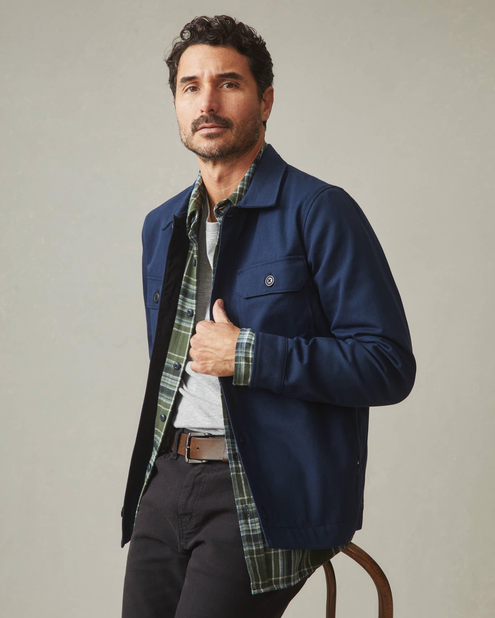 Men's Shirt Jacket - Navy Male Product Image