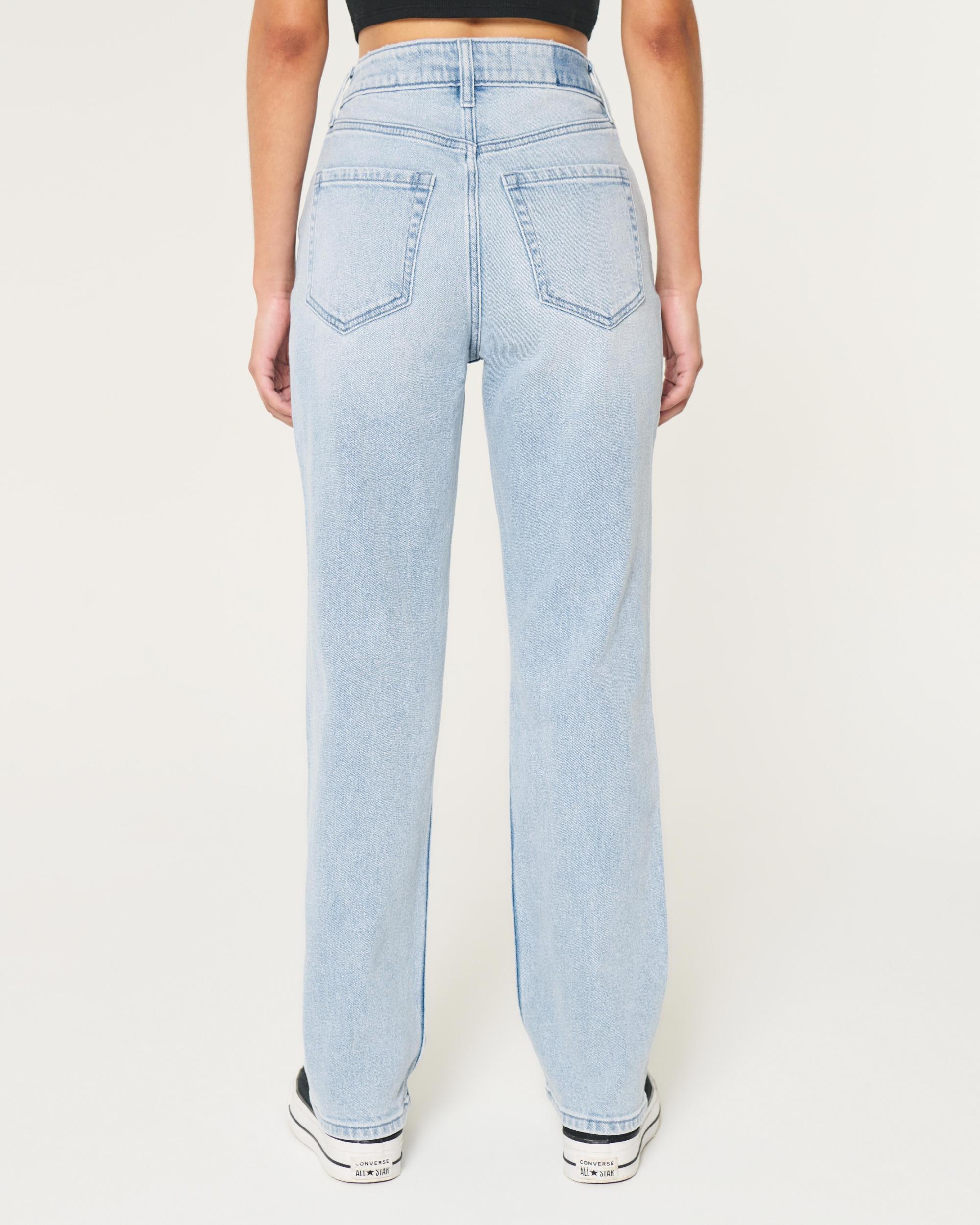 Ultra High-Rise Dark Wash 90s Straight Jeans Product Image