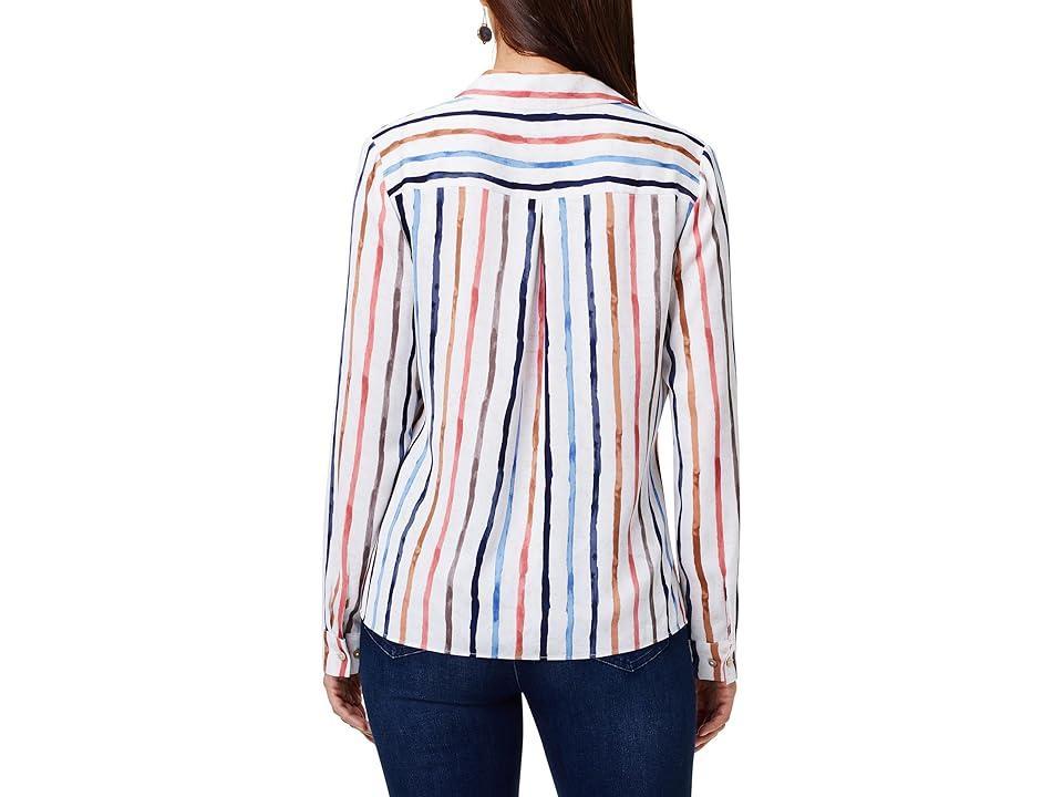 NIC+ZOE Painted Stripe Top (Cream ) Women's Clothing Product Image