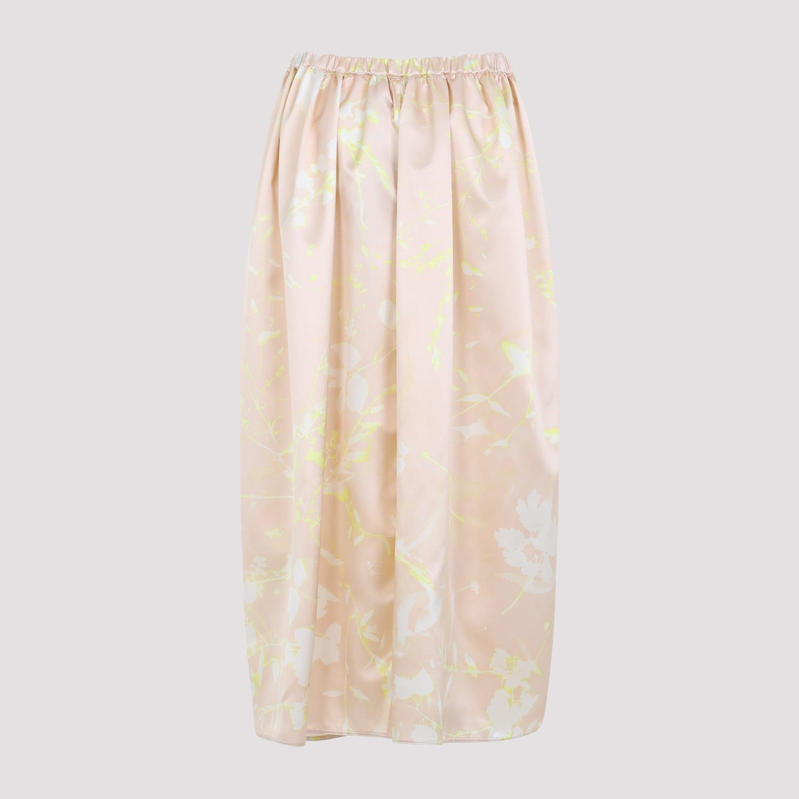 FABIANA FILIPPI Silk Midi Skirt In Neutrals Product Image