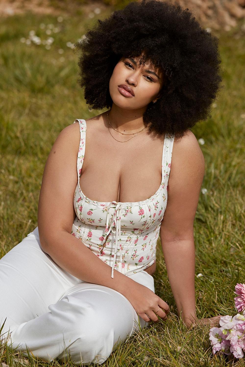 Chicca Rose Print Floral Top Product Image