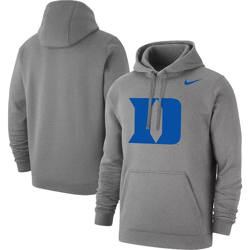 Mens Nike Heather Gray Duke Blue Devils Logo Club Pullover Hoodie Product Image