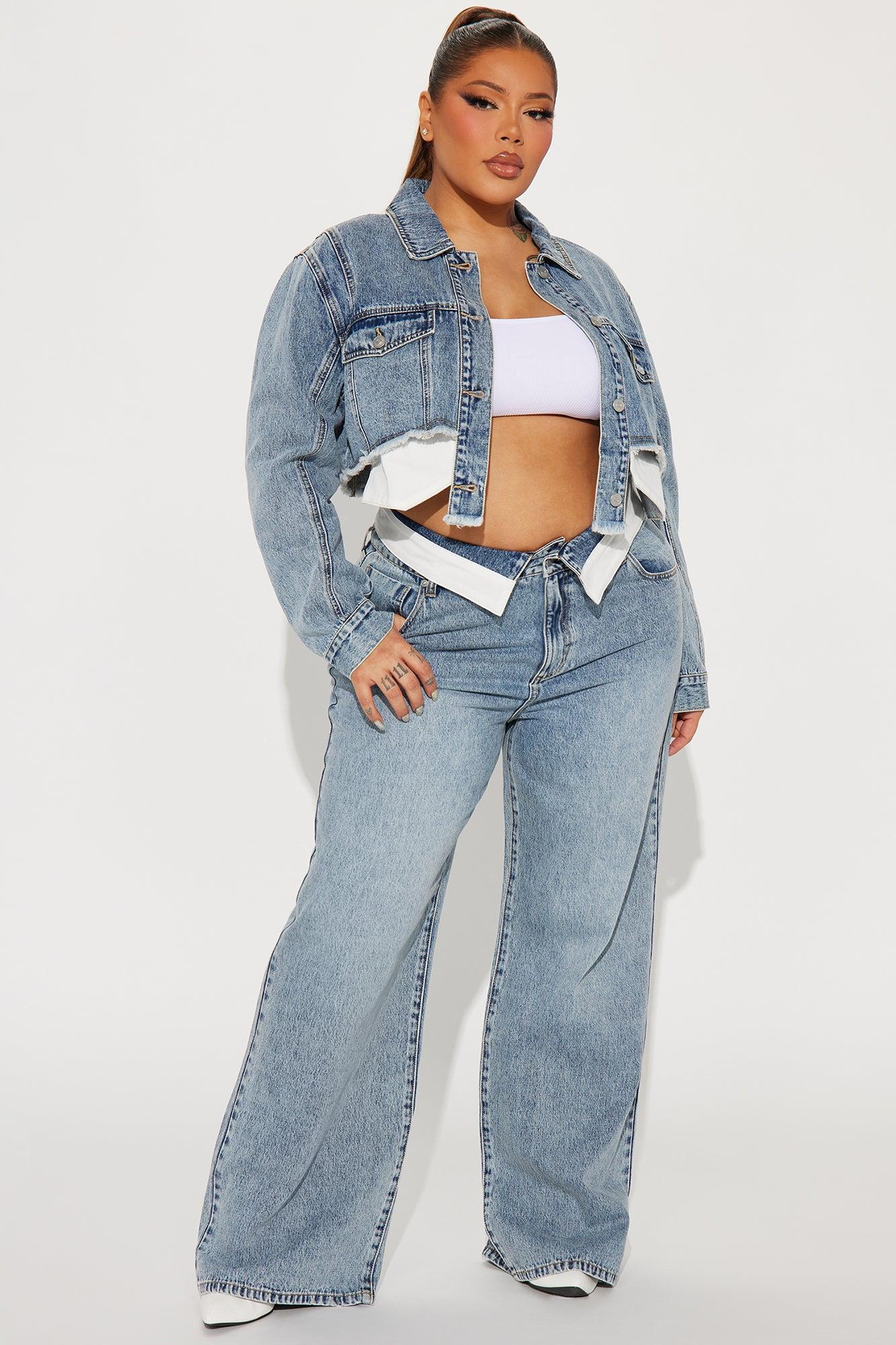Nori Denim Washed Pant Set - Medium Wash Product Image