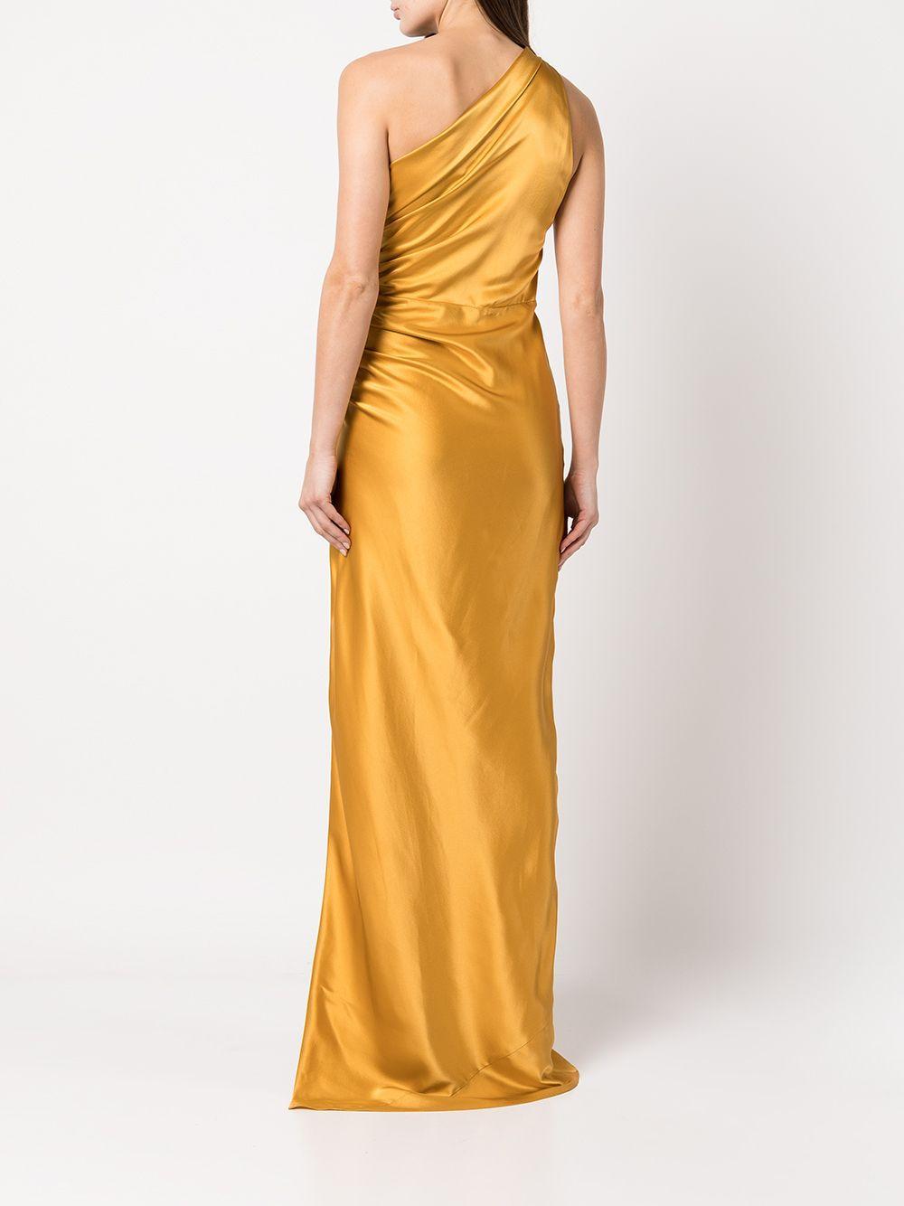 gathered-detail silk gown Product Image