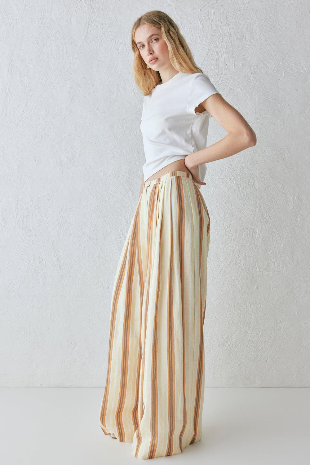 Luca Linen Pants Stripe Product Image