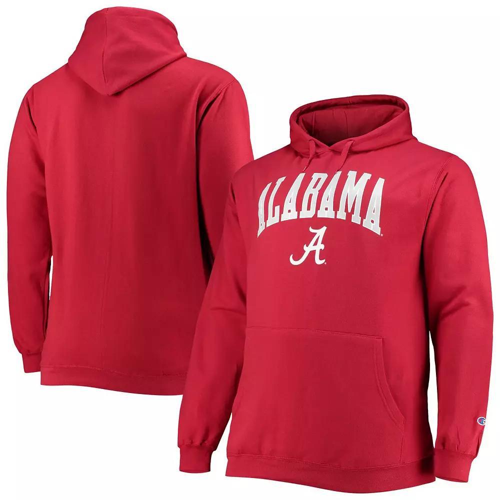 Men's Champion Crimson Alabama Crimson Tide Big & Tall Arch Over Logo Powerblend Pullover Hoodie, Size: 2XB, Red Product Image