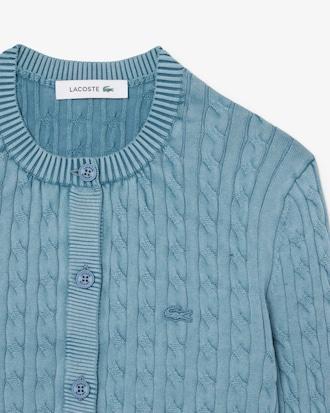 Washed Effect Cable Knit Cardigan Product Image