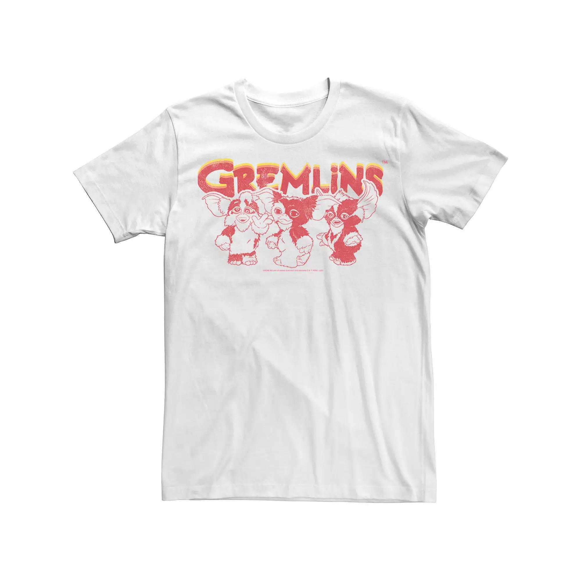 Men's Gremlins Retro Style Group Shot Tee, Size: XXL, White Product Image