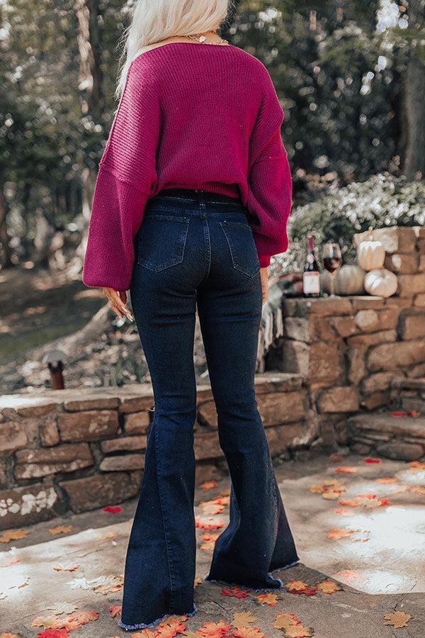The Steele High Waist Flare In Dark Wash Product Image