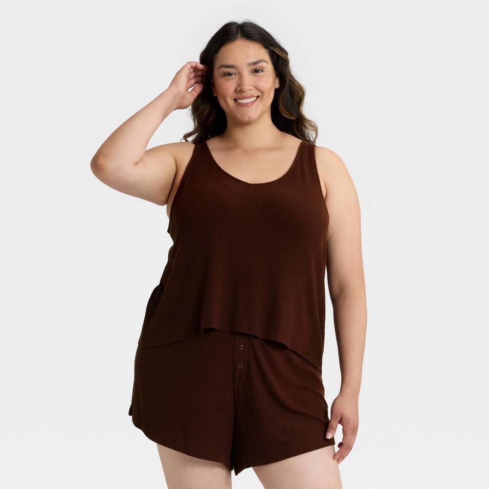 Women's Cozy Ribbed Pajama Tank Top - Auden™ Product Image