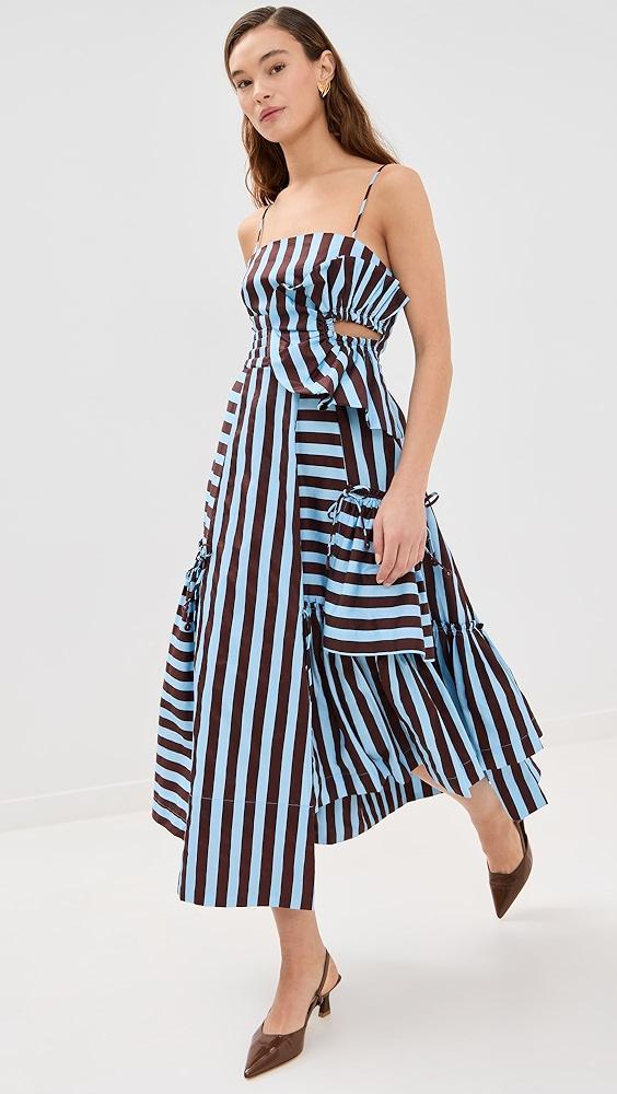 FARM Rio Tropical Flight Stripes Multicolor Midi Dress | Shopbop Product Image