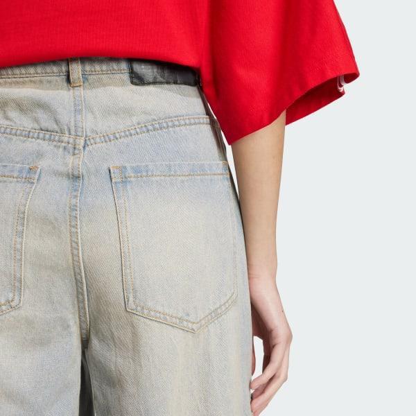 adidas Adilenium Season 3 Zip Washed Denim Pants Black 36 Womens Product Image