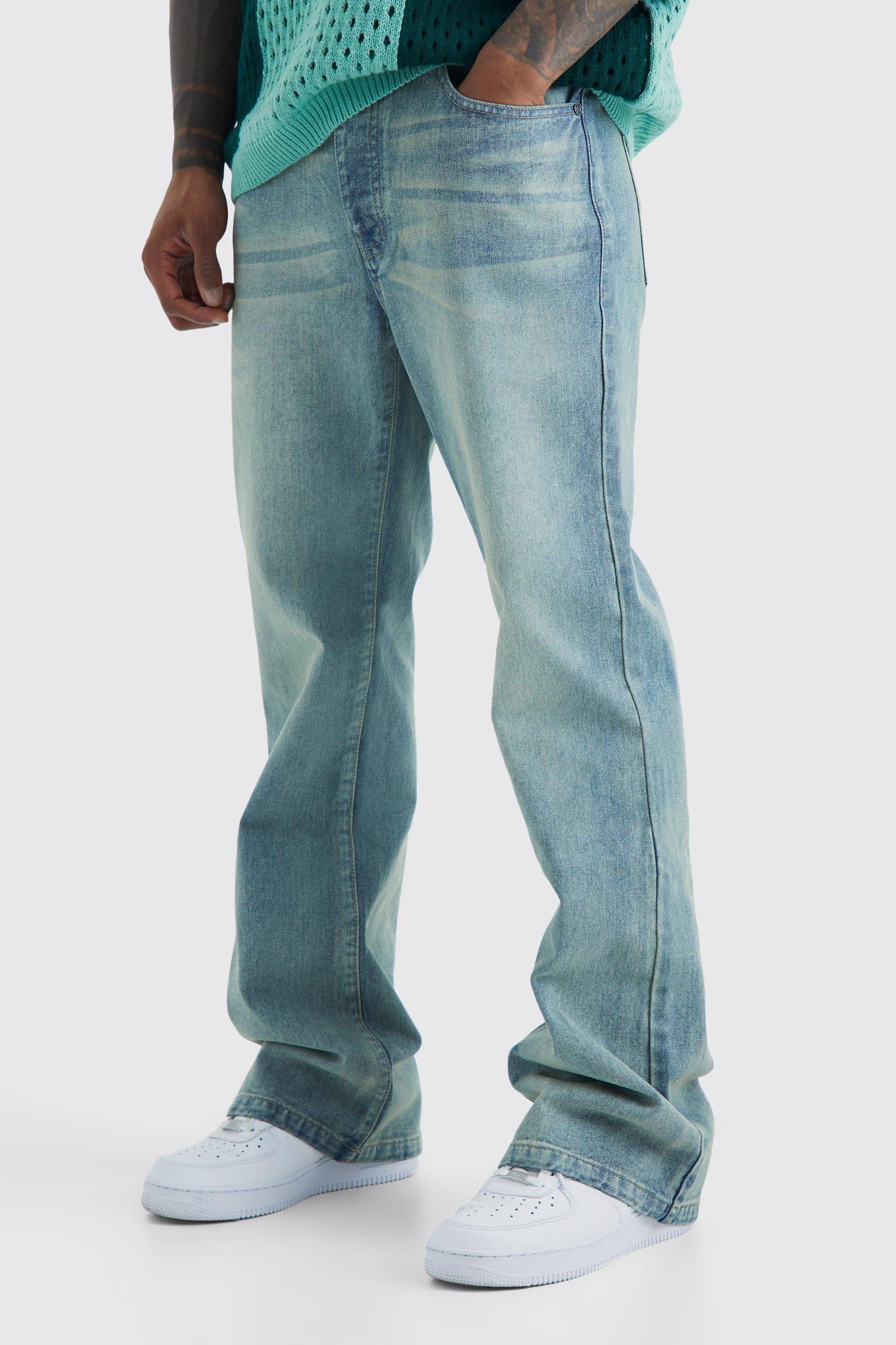 Mens Relaxed Rigid Flare Jean - Blue Product Image