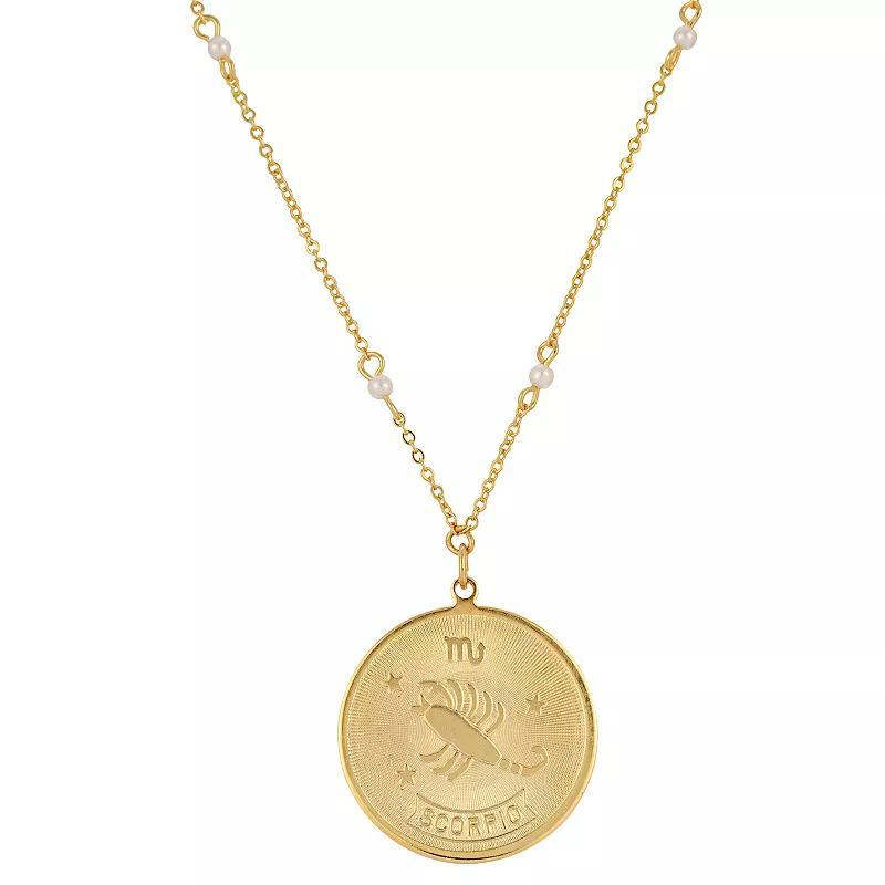 1928 Gold-tone Sagittarius Pendant Necklace, Womens, July Product Image
