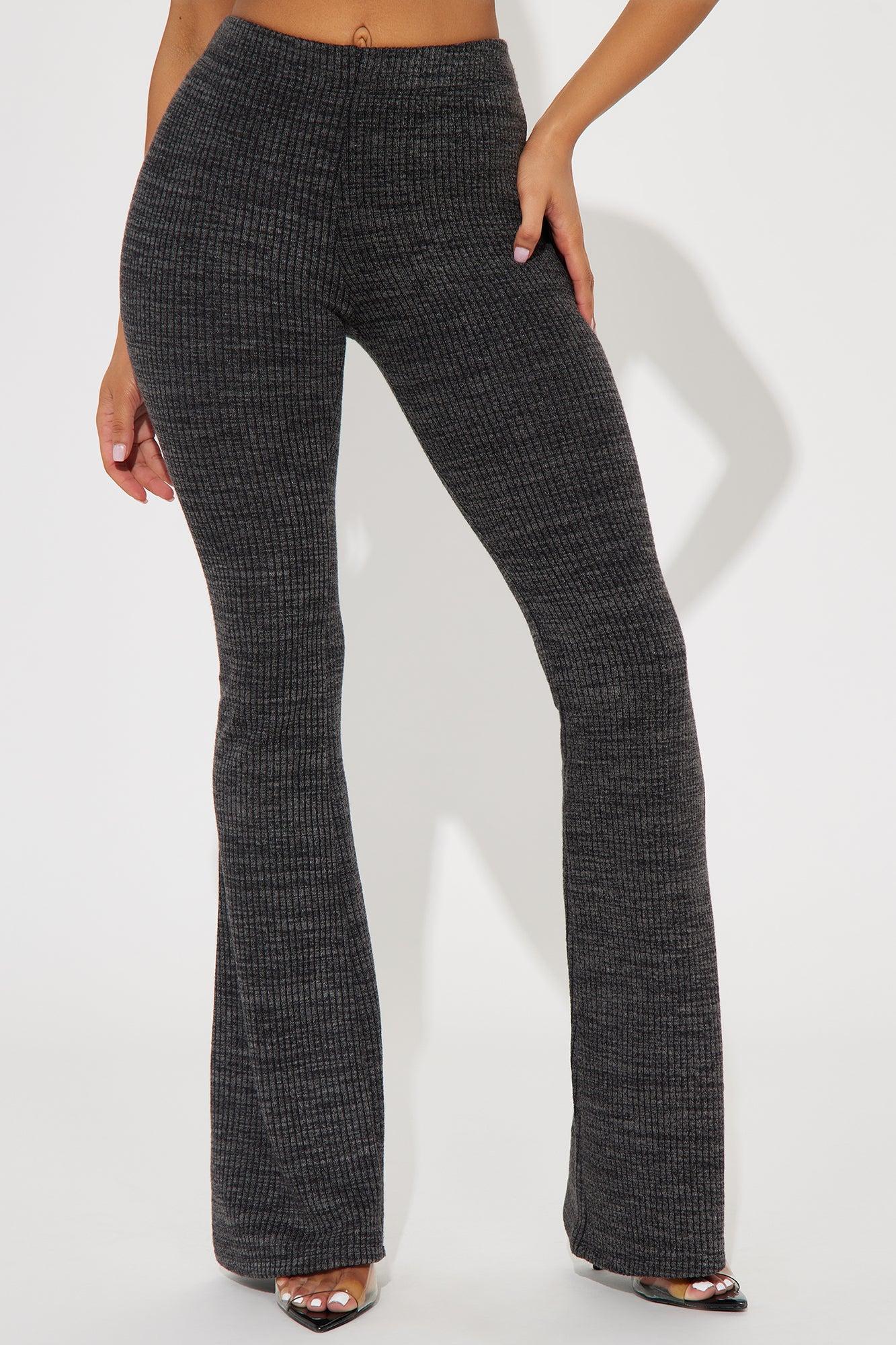 Comfort You Knit Flare Pant - Charcoal Product Image