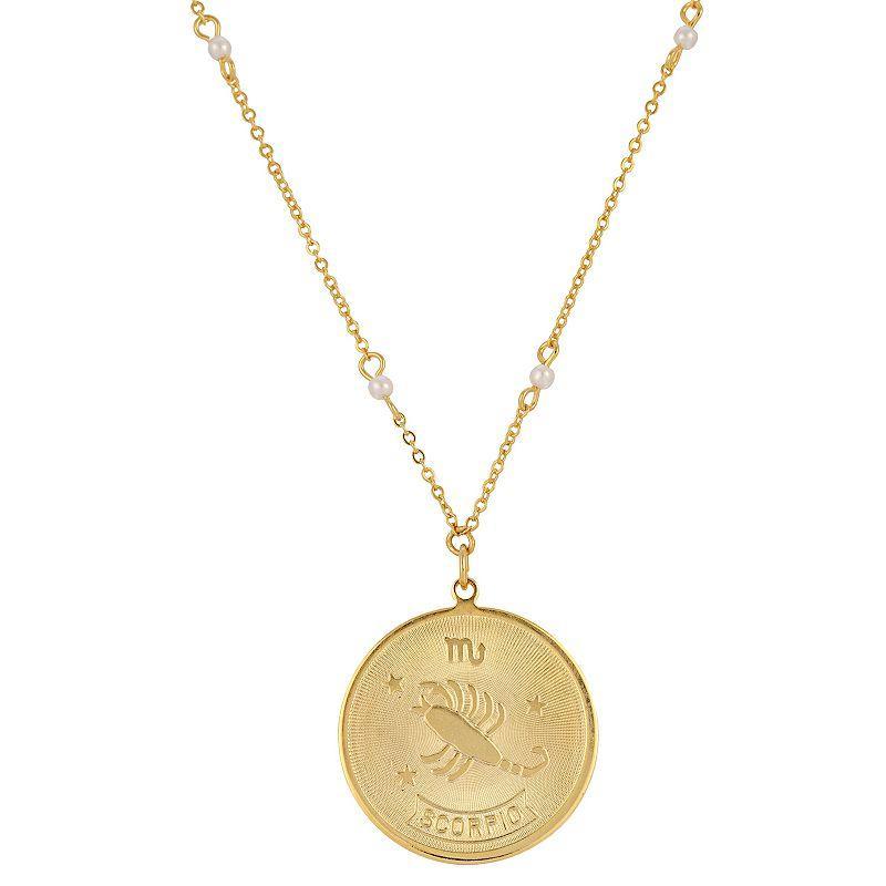 1928 Gold-tone Sagittarius Pendant Necklace, Womens, July Product Image