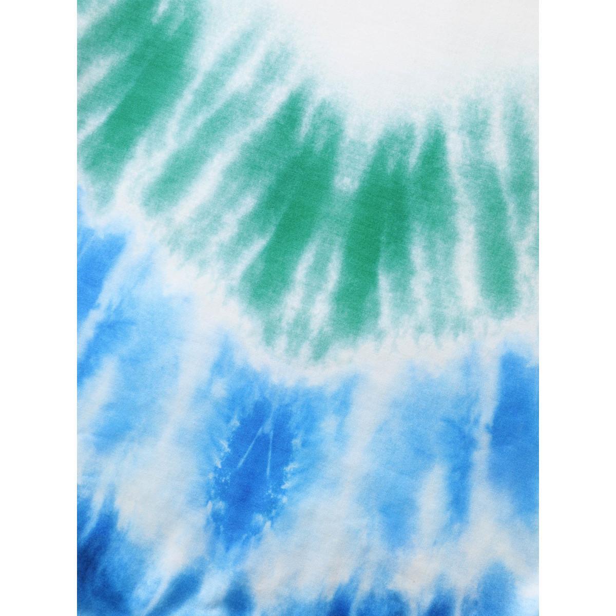 Plus Size Tie-Dye One-Shoulder Sweatshirt Women Mediumblue Asymmetrical Neck Everyday-Casual Sweatshirts BloomChic 22-24/3X Product Image