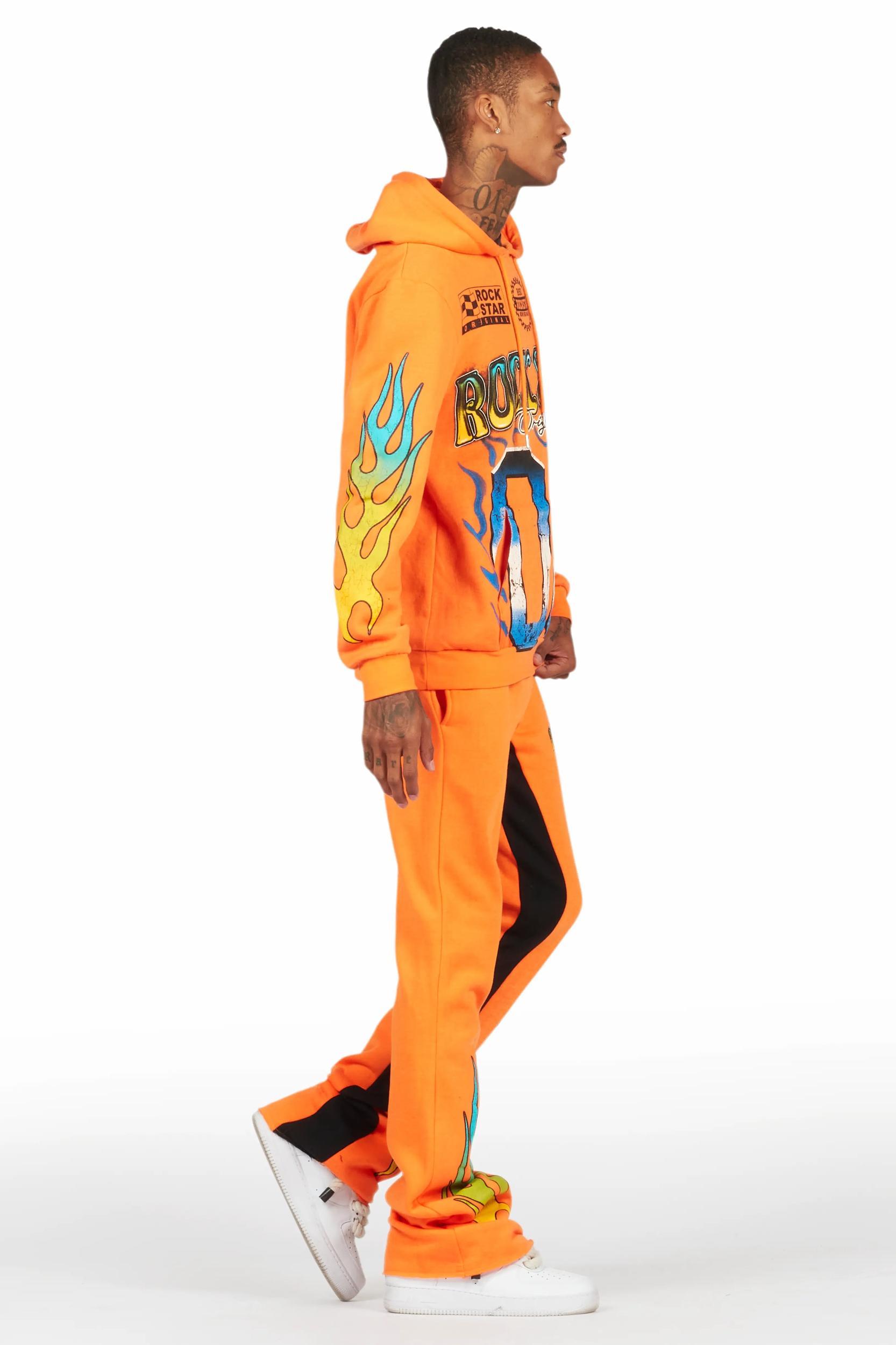 Quito Orange Hoodie/Baggy Track Pant Set Male Product Image