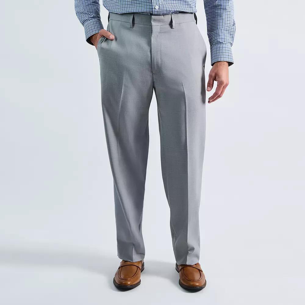 Mens Haggar Premium Comfort Expandable-Waist Classic-Fit Stretch Flat-Front Dress Pants, Mens Product Image