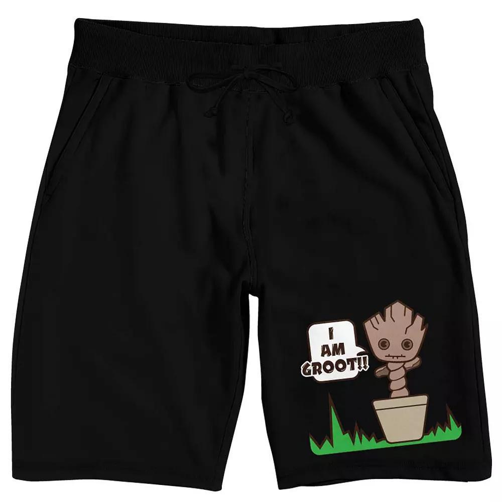 Men's Marvel Kawaii Baby Groot Pajama Shorts, Size: XXL, Black Product Image