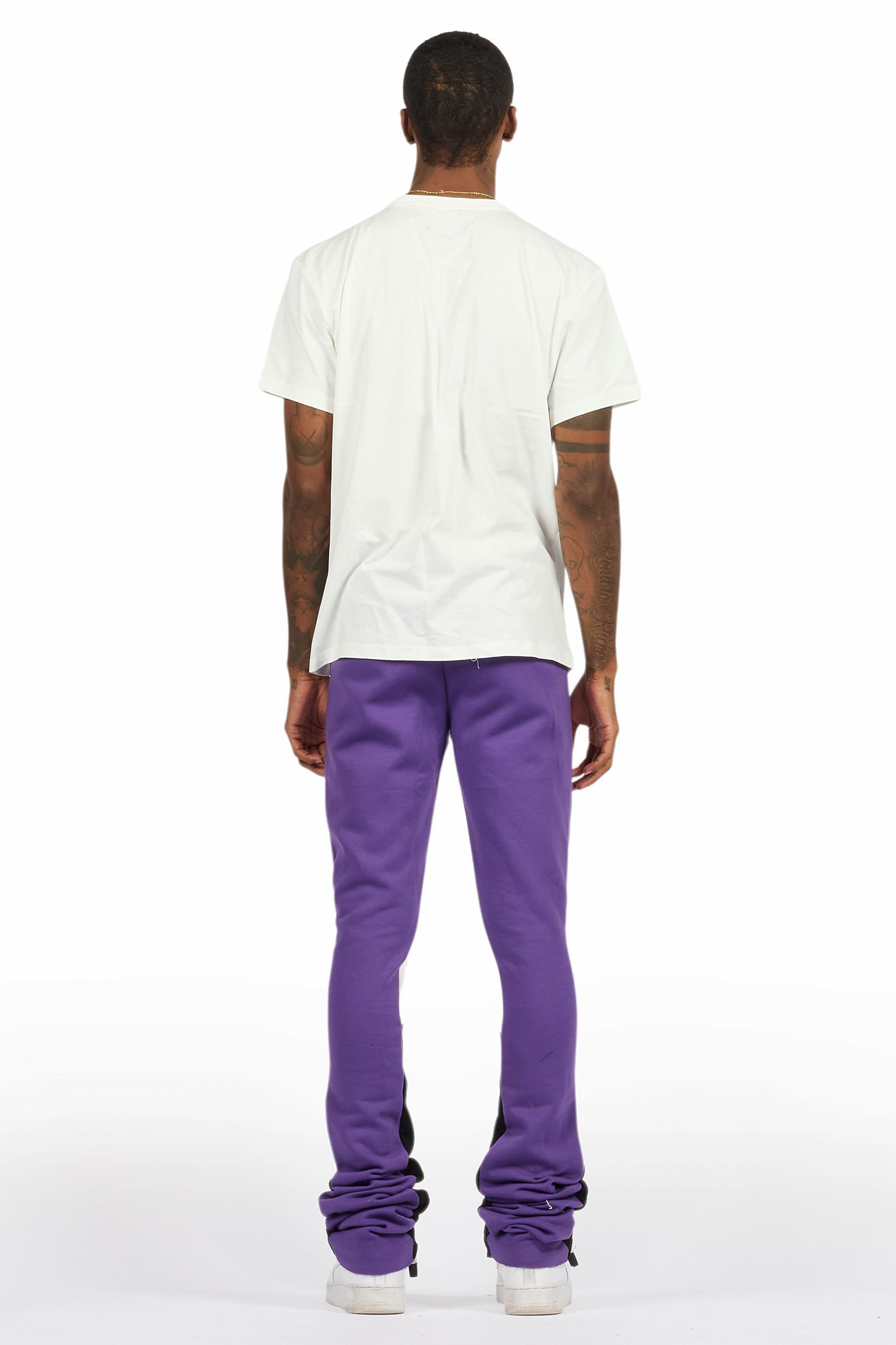 Mallor Purple/White T-Shirt/Stacked Track Set Male Product Image